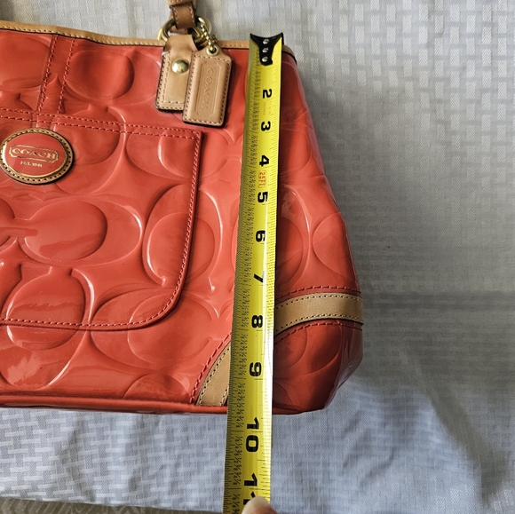 Coach Papaya Orange Peyton Kisslock Hand Bag - Picture 14 of 17